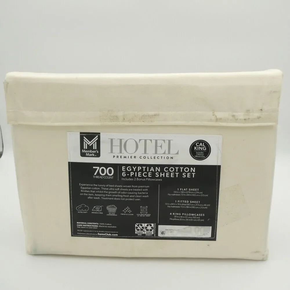 Member’s Mark Cal KING Hotel Premier 700-Thread-Count Egyptian Cotton Sheet Set